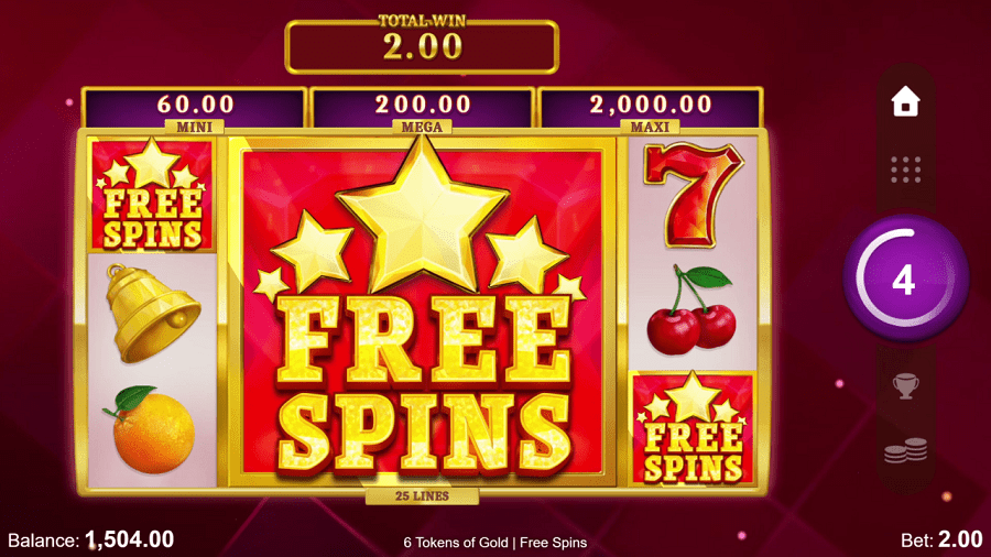 6 Tokens of Gold Free Spins Slots