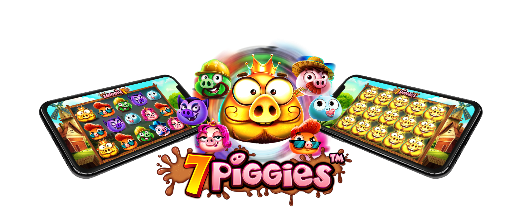 7 piggies slots game logo