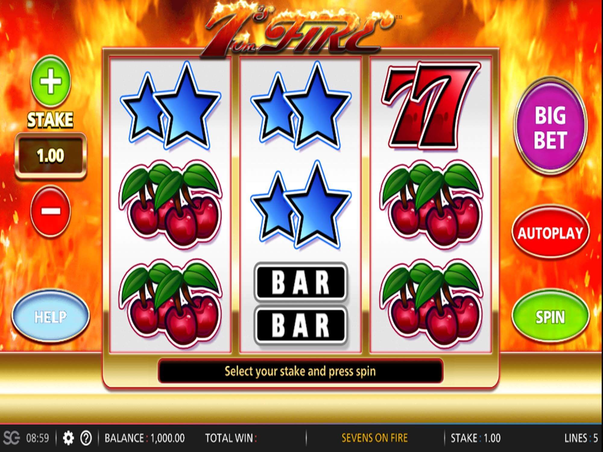 7s on Fire Slot Gameplay