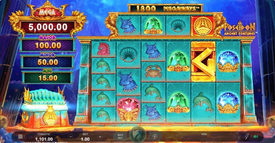 Ancient Fortunes Poseidon Megaways Slot Gameplay
