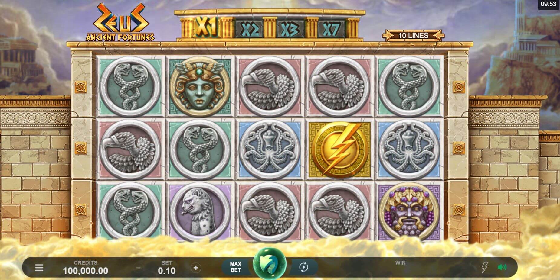 Ancient Fortunes Zeus Slot Gameplay