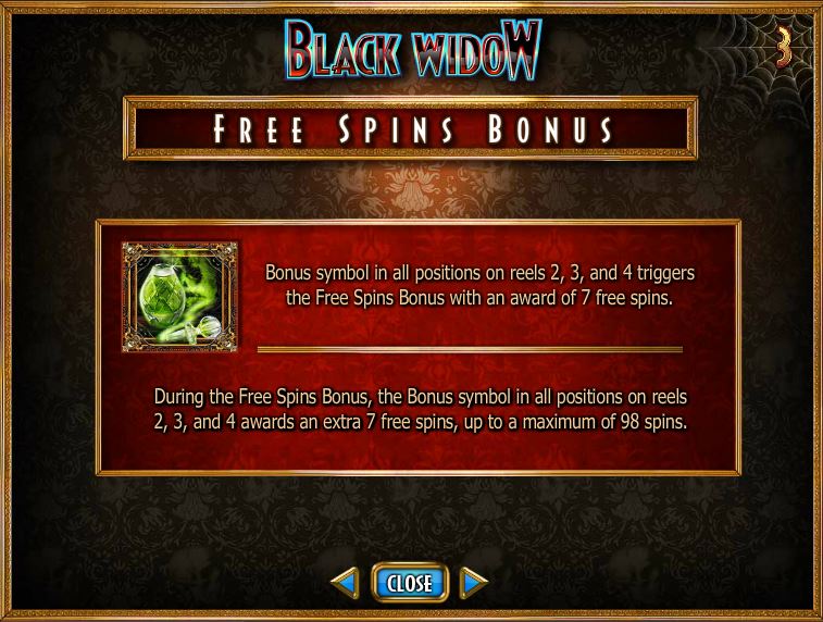 Black Widow Free Spins Bonus