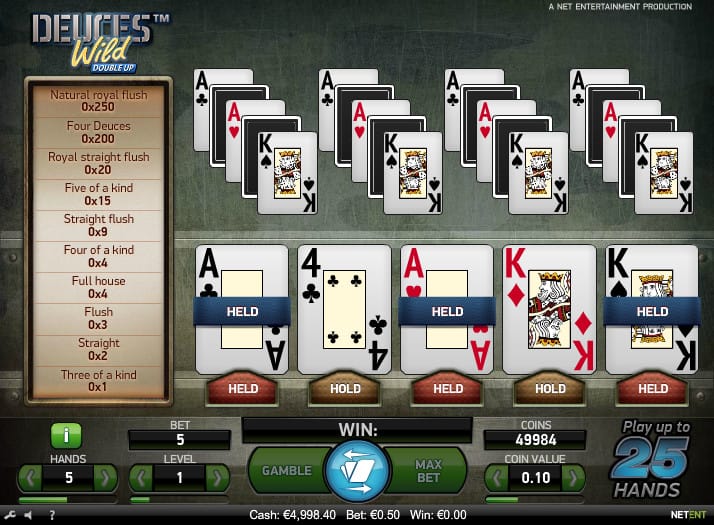 Deuces Wild Double Up Slot Game