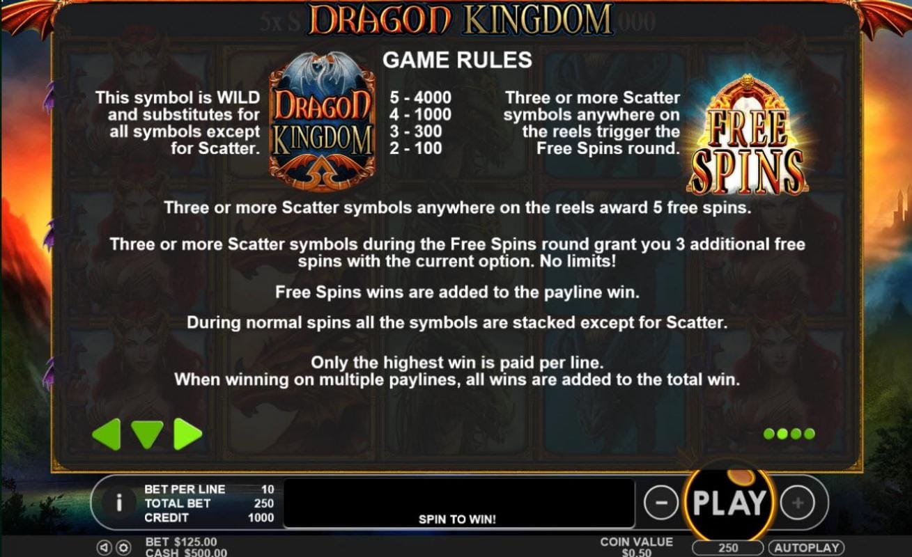 dragon kingdom game rules