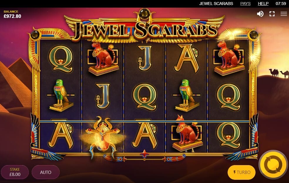 Jewel Scarabs Slot Gameplay