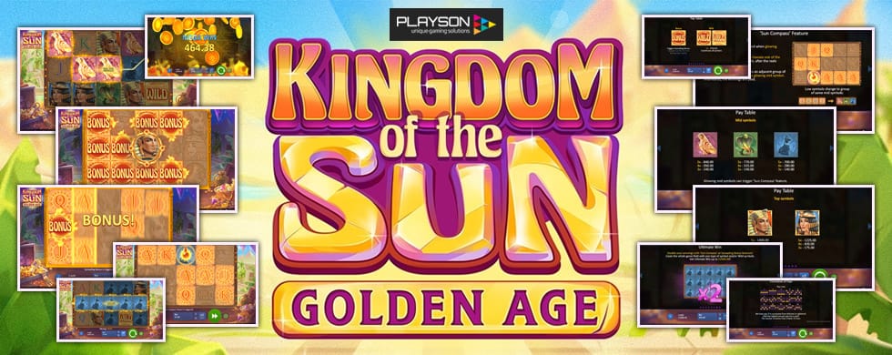 kingdom of the sun: golden age slots game logo