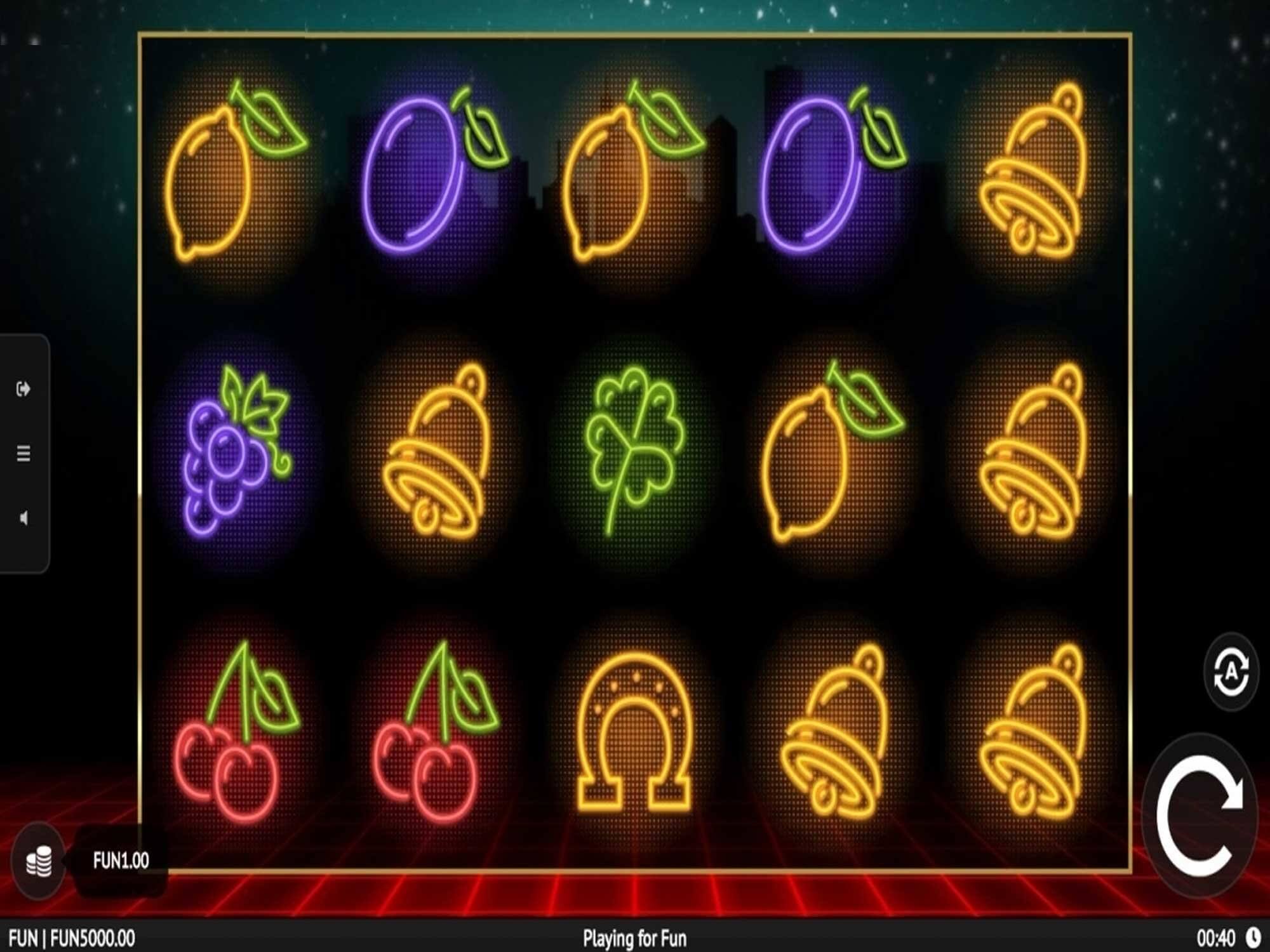 Neon Fruit Cityscape Slot Gameplay