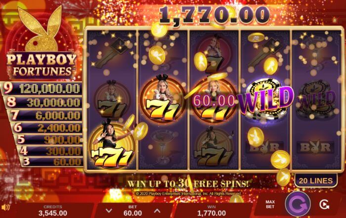 Playboy Fortunes Slot Bonus