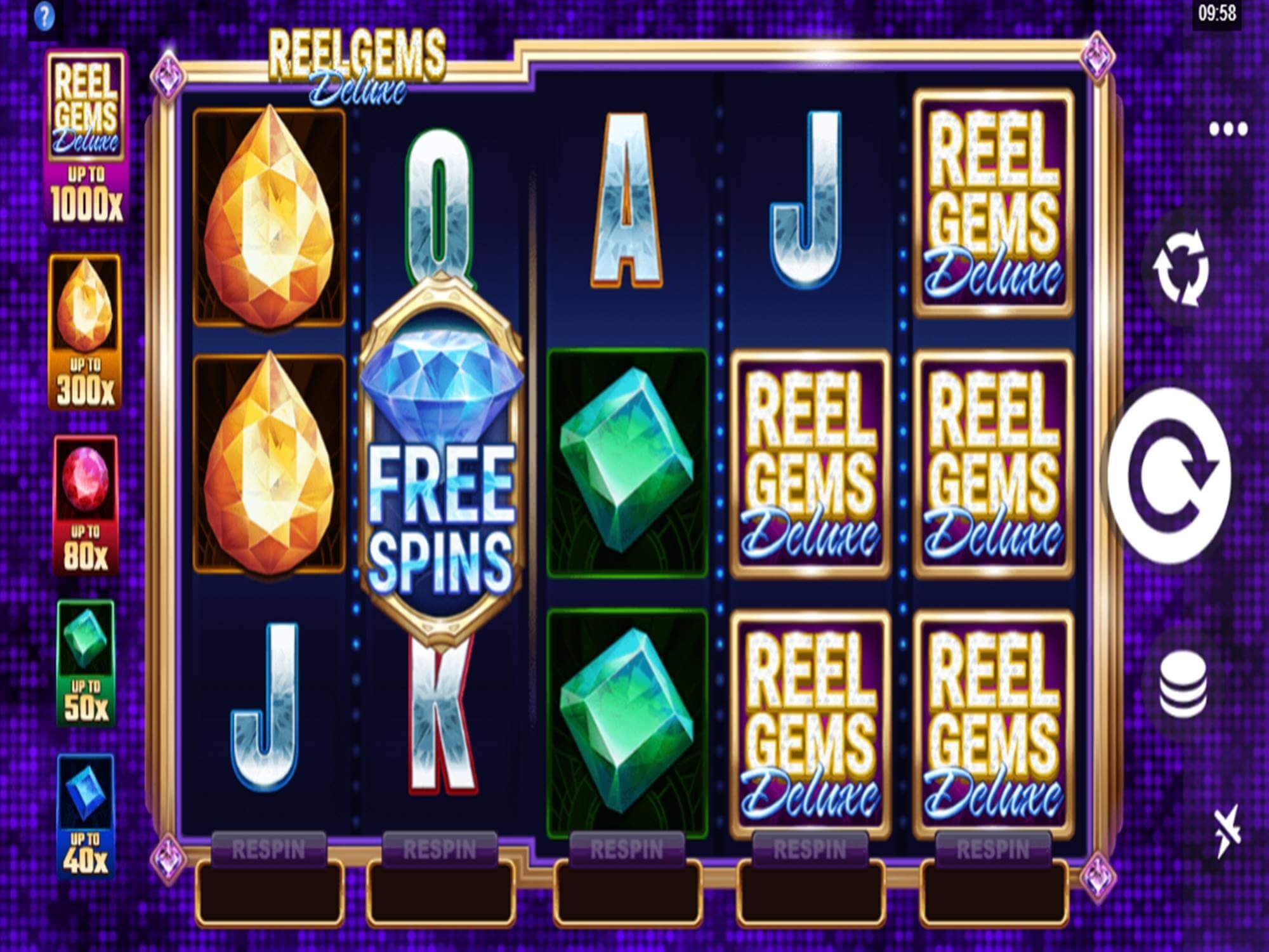 Reel Gems Deluxe Slot Gameplay