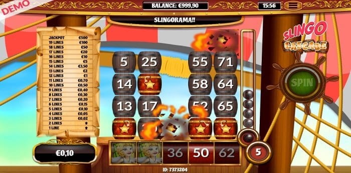 Slingo Cascade Slot Gameplay