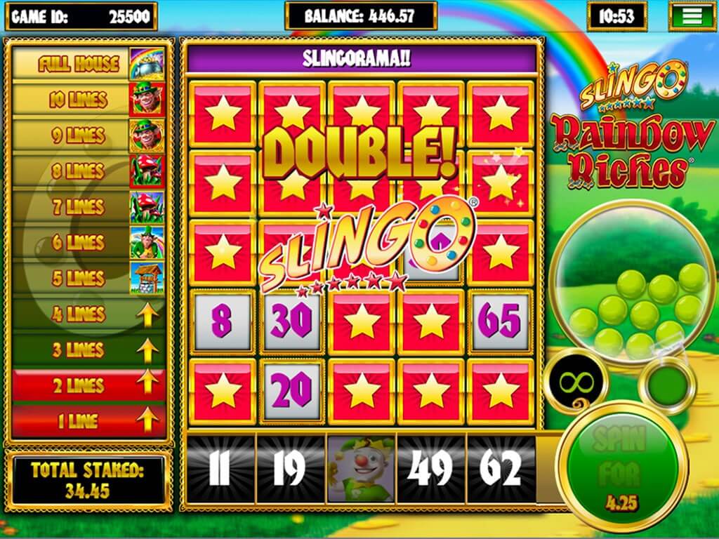 Slingo Rainbow Riches Slot Bonus