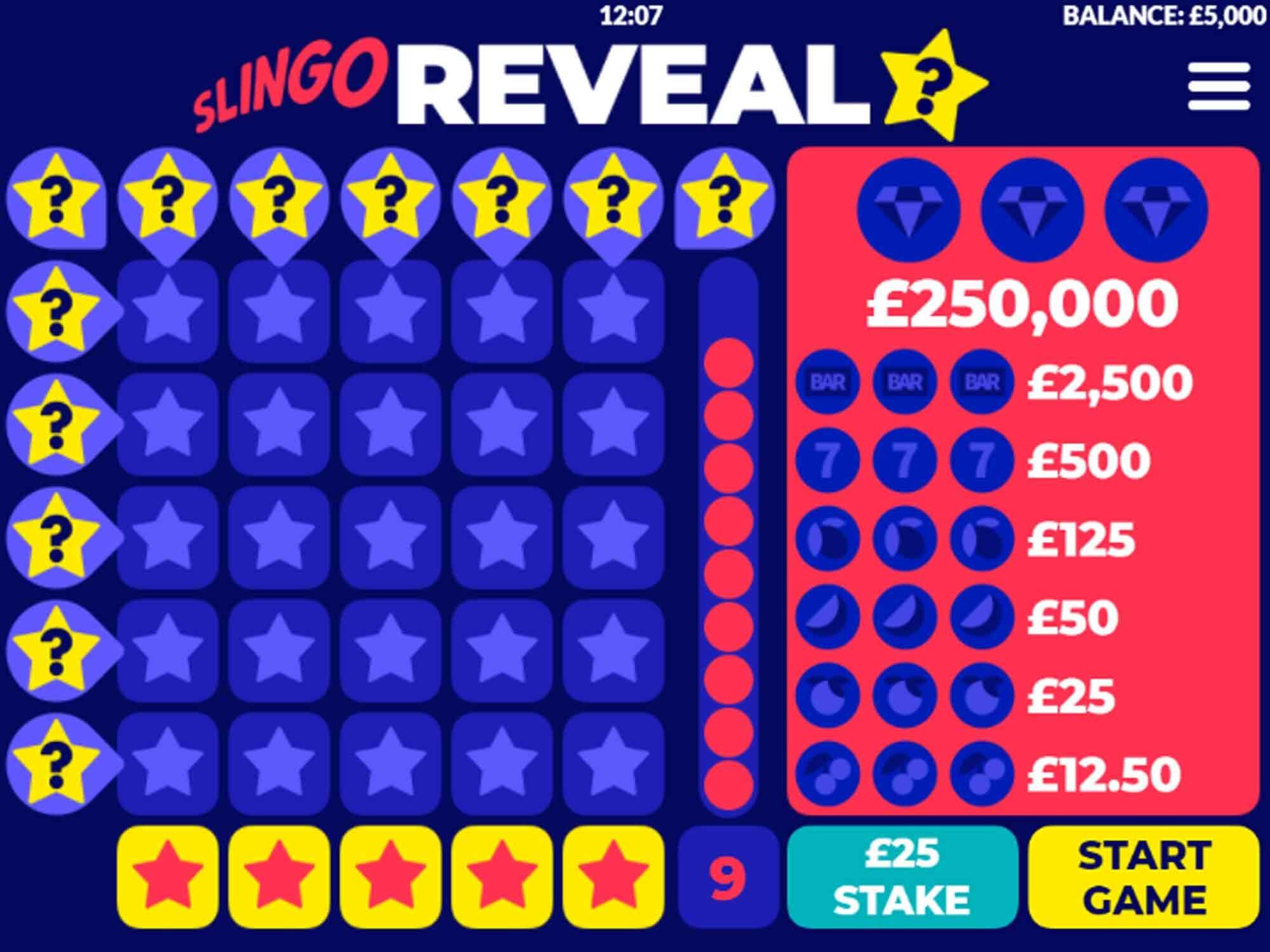 Slingo Reveal Slot Gameplay