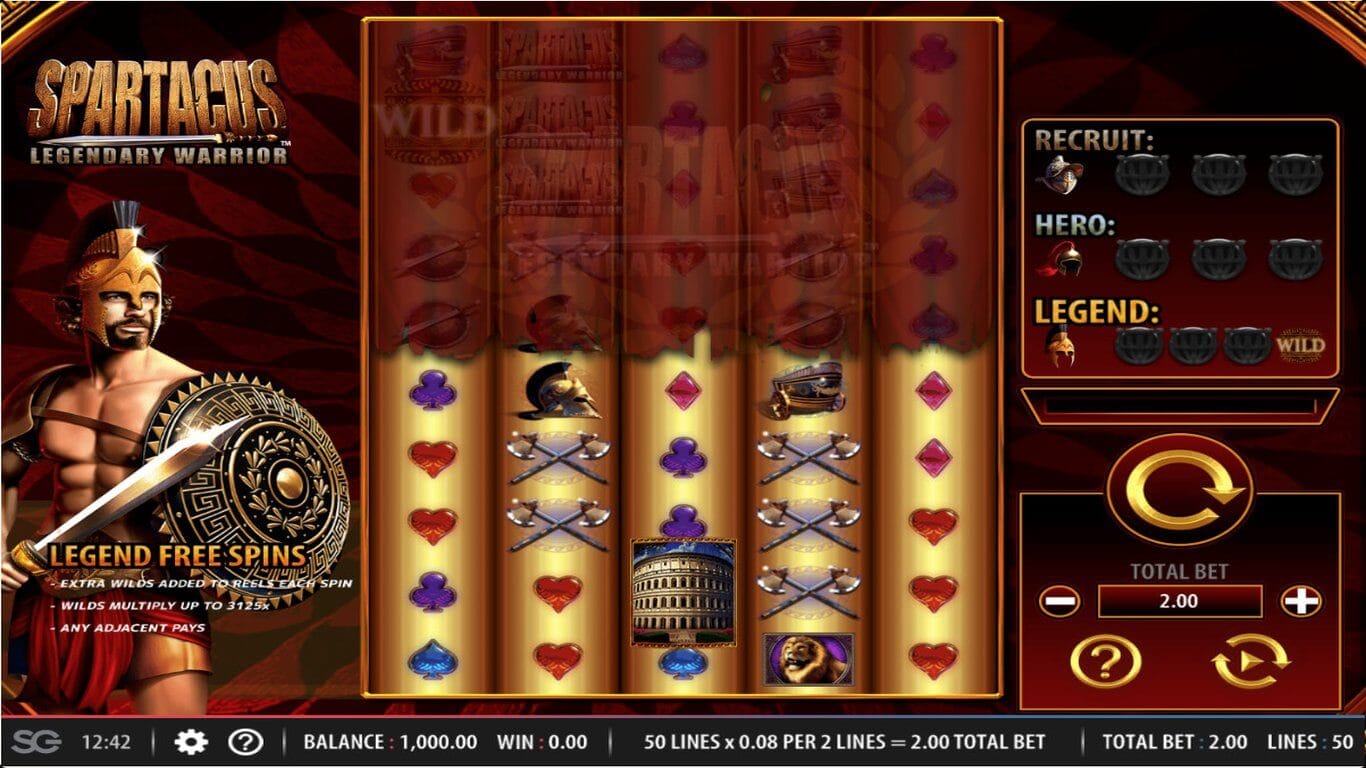 Spartacus Legendary Warrior Slot Bonus