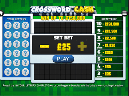 Casino Games Crossword
