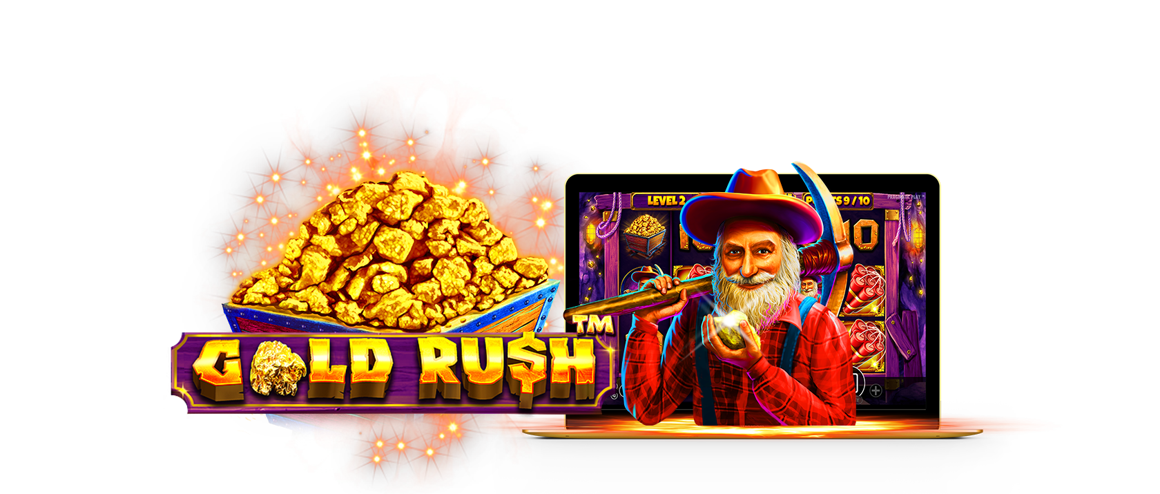 gold rush! slots game logo