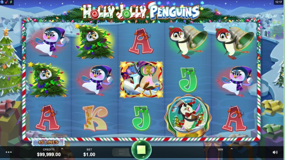 Holly Jolly Penguins Slot Game Screenshot