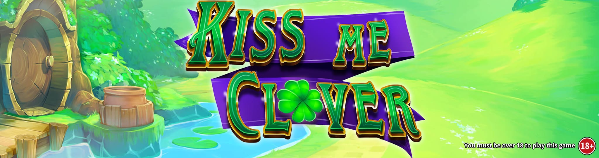 kiss me clover jackpot slots game logo