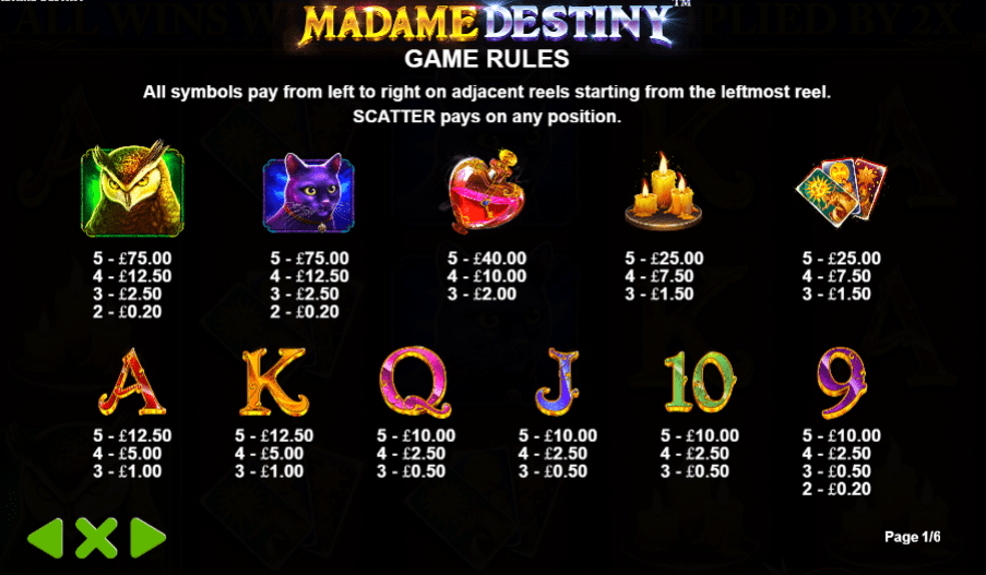 Madame Destiny Symbols