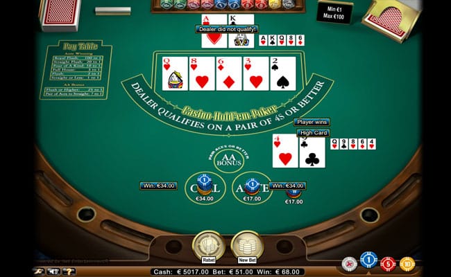 casino hold em gameplay