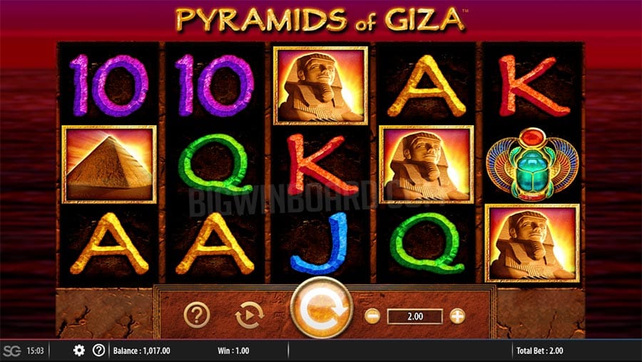 Pyramids of Giza Casino Game Screen