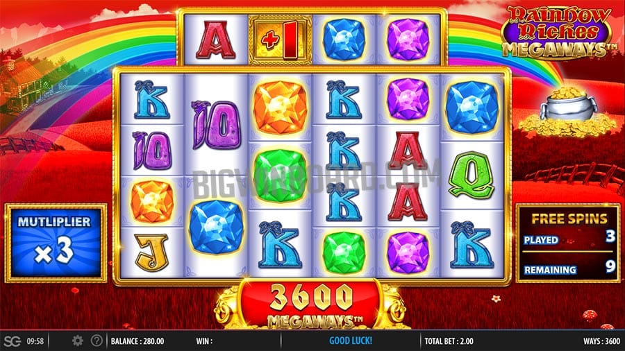 Rainbow Riches Megaways gameplay casino