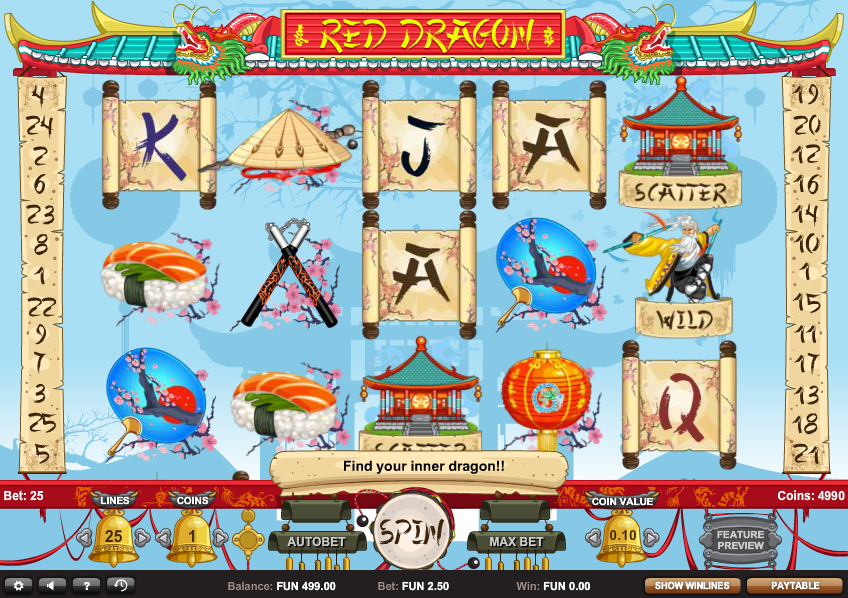 Red Dragon Slot Game Screenshot