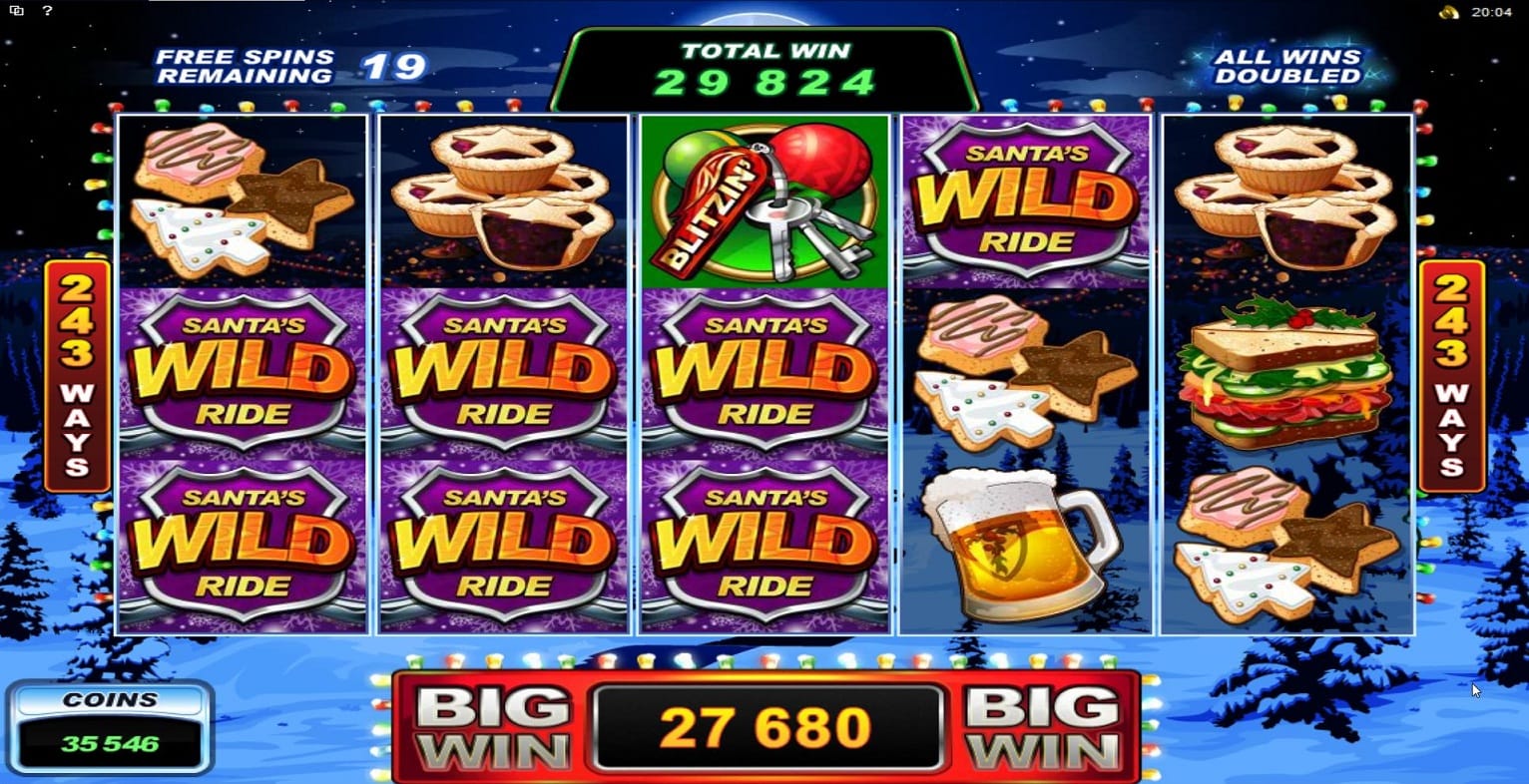 Santa's Wild Ride Christmas Slot Game Gameplay