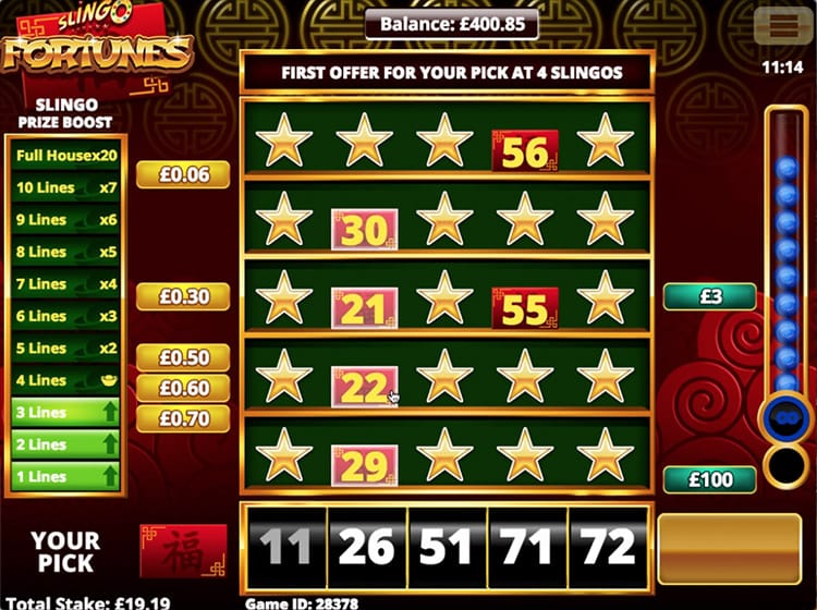 Slingo Fortunes Slots Gameplay