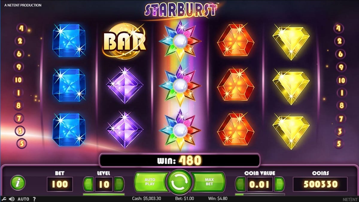 starburst spins gameplay