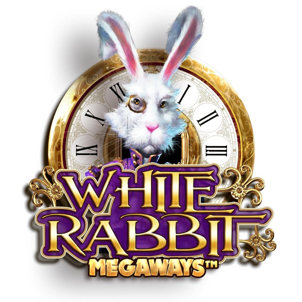 white rabbit slots game logo